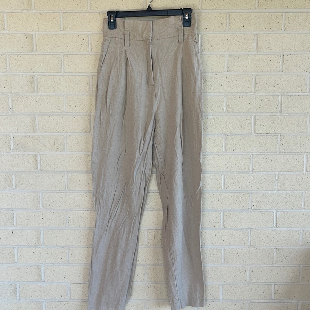 Zara high waisted linen trousers